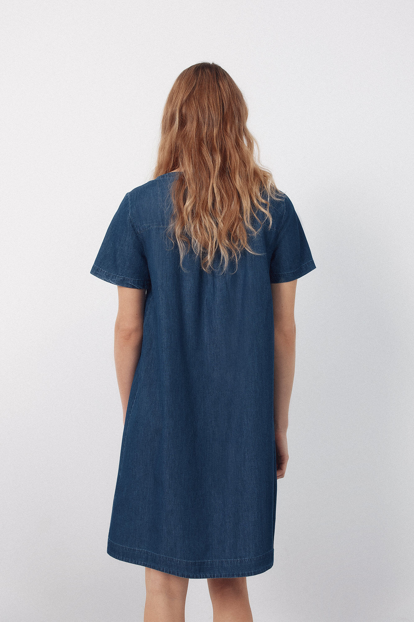Cortefiel Vestido con bordados Azul