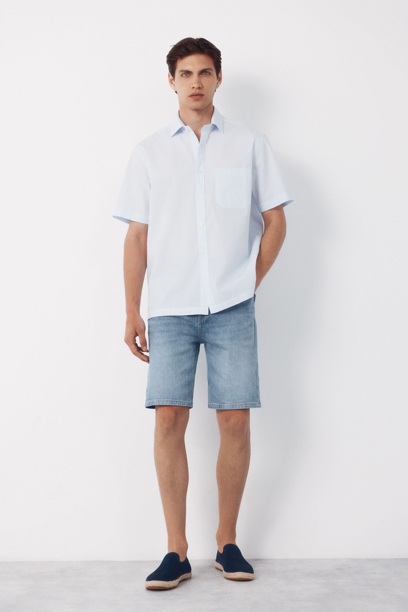 Cortefiel Camisa cuadro vichy manga corta