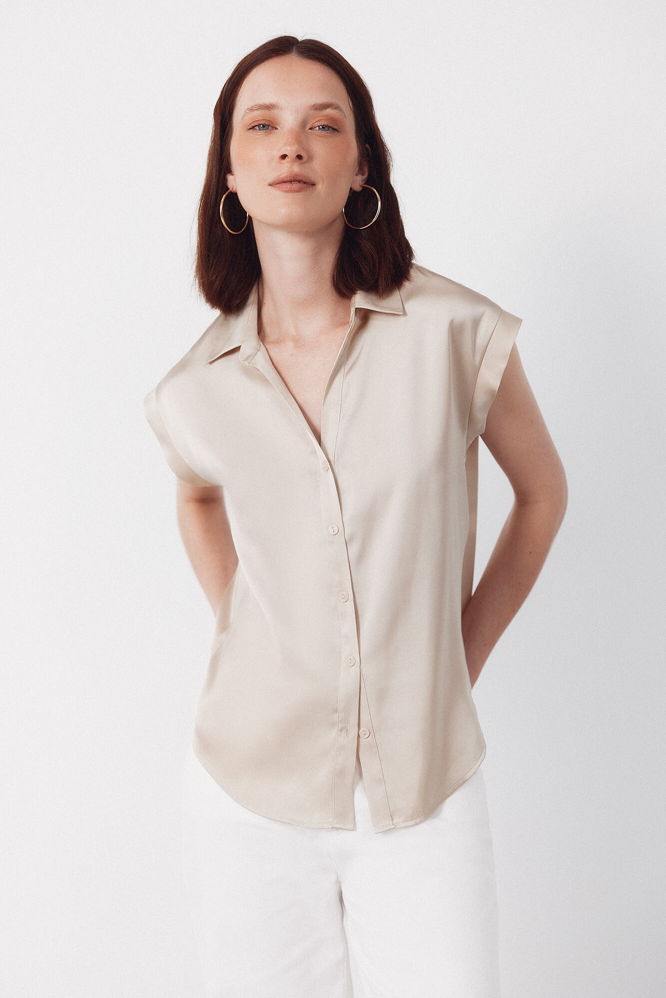 Cortefiel Camisa satinada
