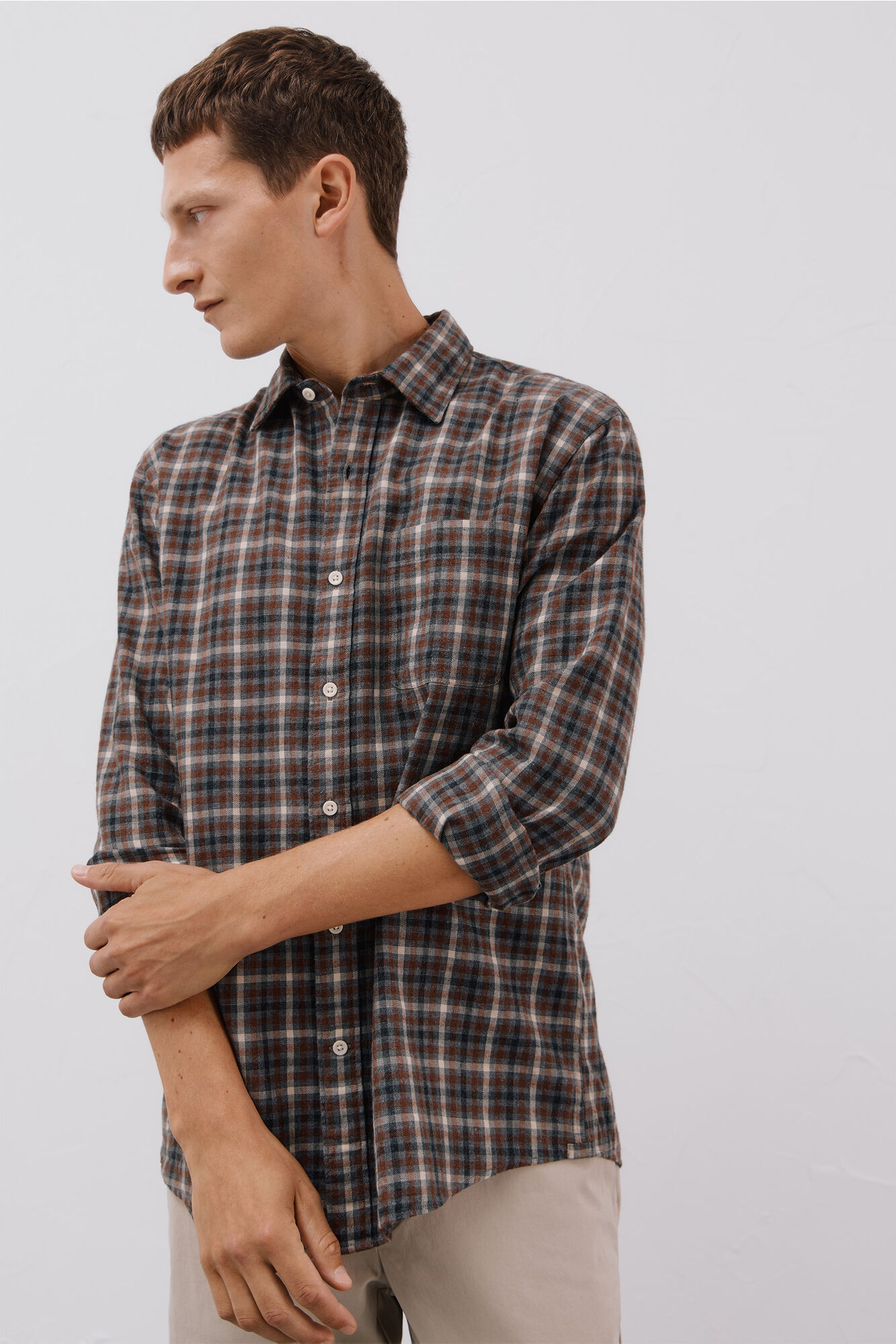 Cortefiel Camisa de cuadros Tencel