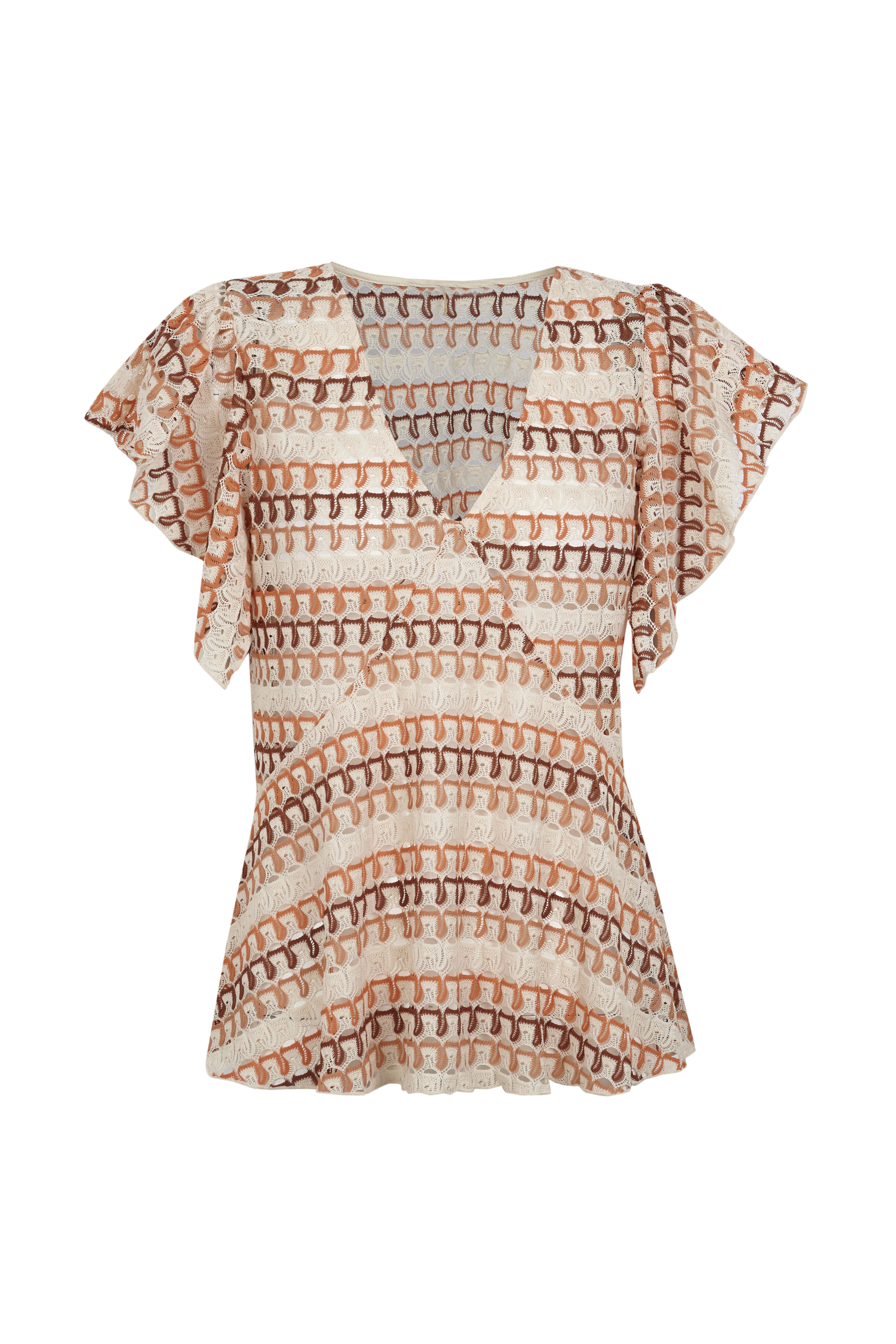 Slowlove Top estructura multicolor Marfil
