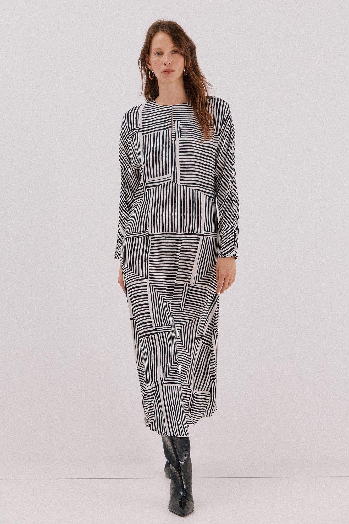 Cortefiel Vestido midi estampado