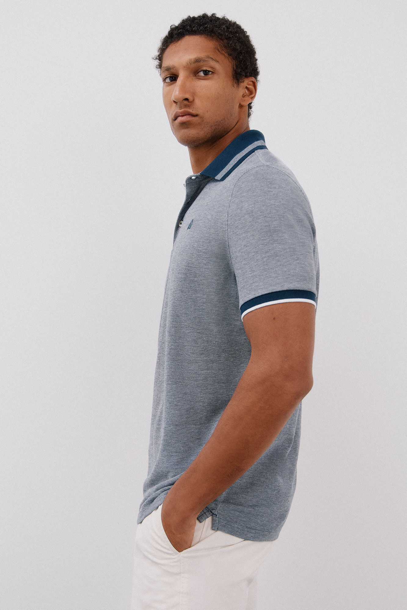 Cortefiel Polo oxford Azul marino