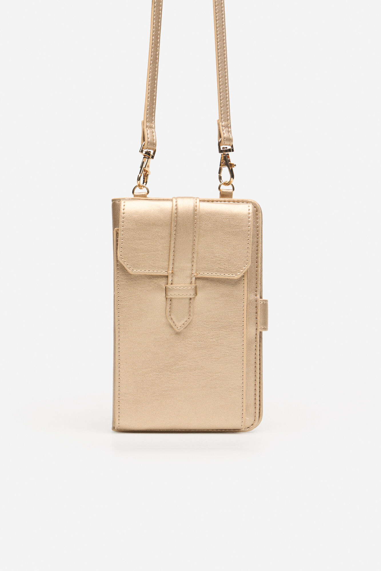 Cortefiel Cartera para celular dorada Dorado