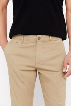 Cortefiel Pantalón chino ligero slim fit Beige