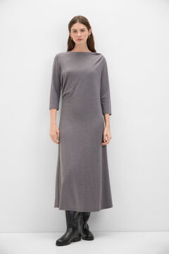Cortefiel Vestido con frunces Gris