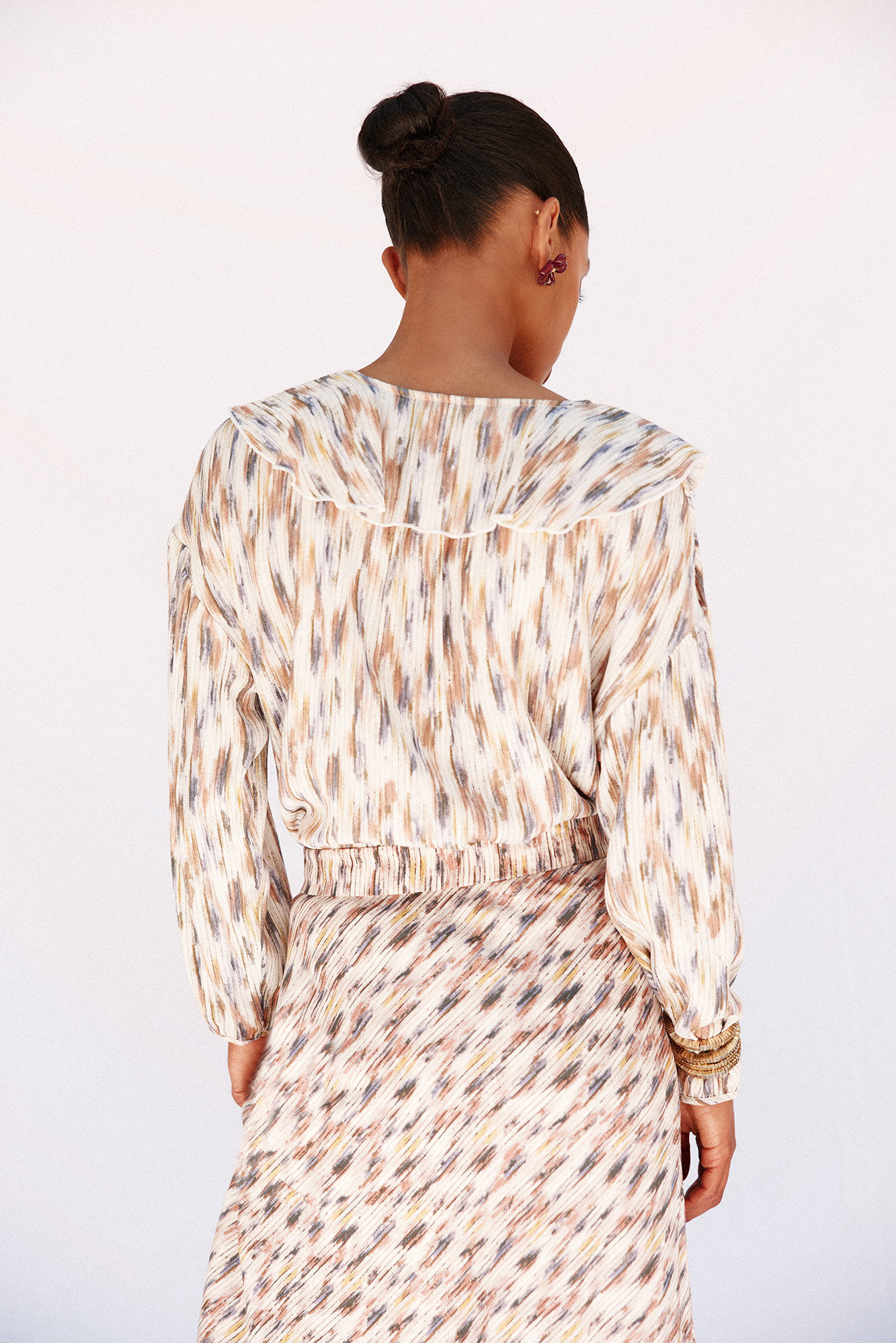 Cortefiel Blusa estampada volantes Multicolor