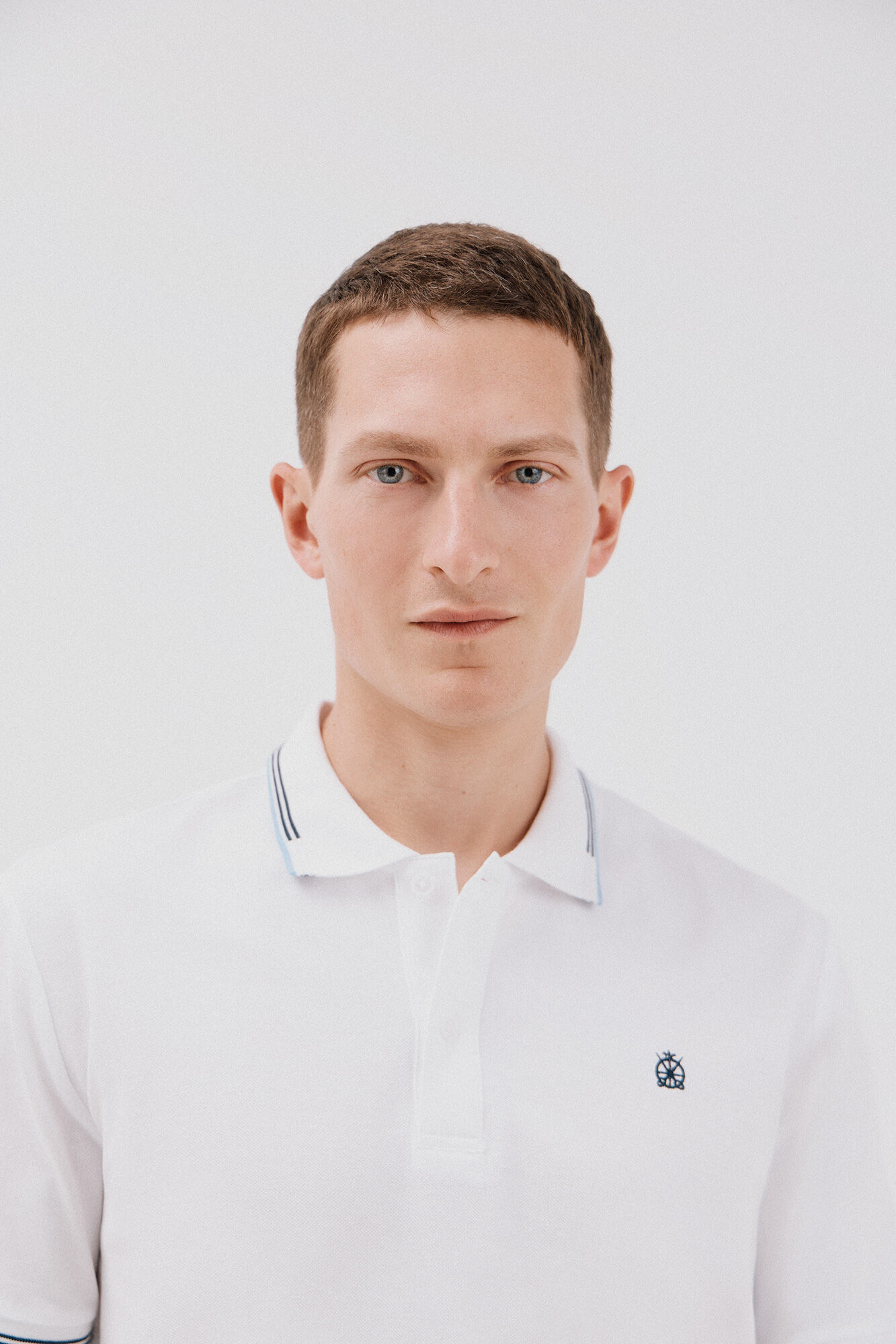 Cortefiel Polo piqu&eacute; tips Blanco