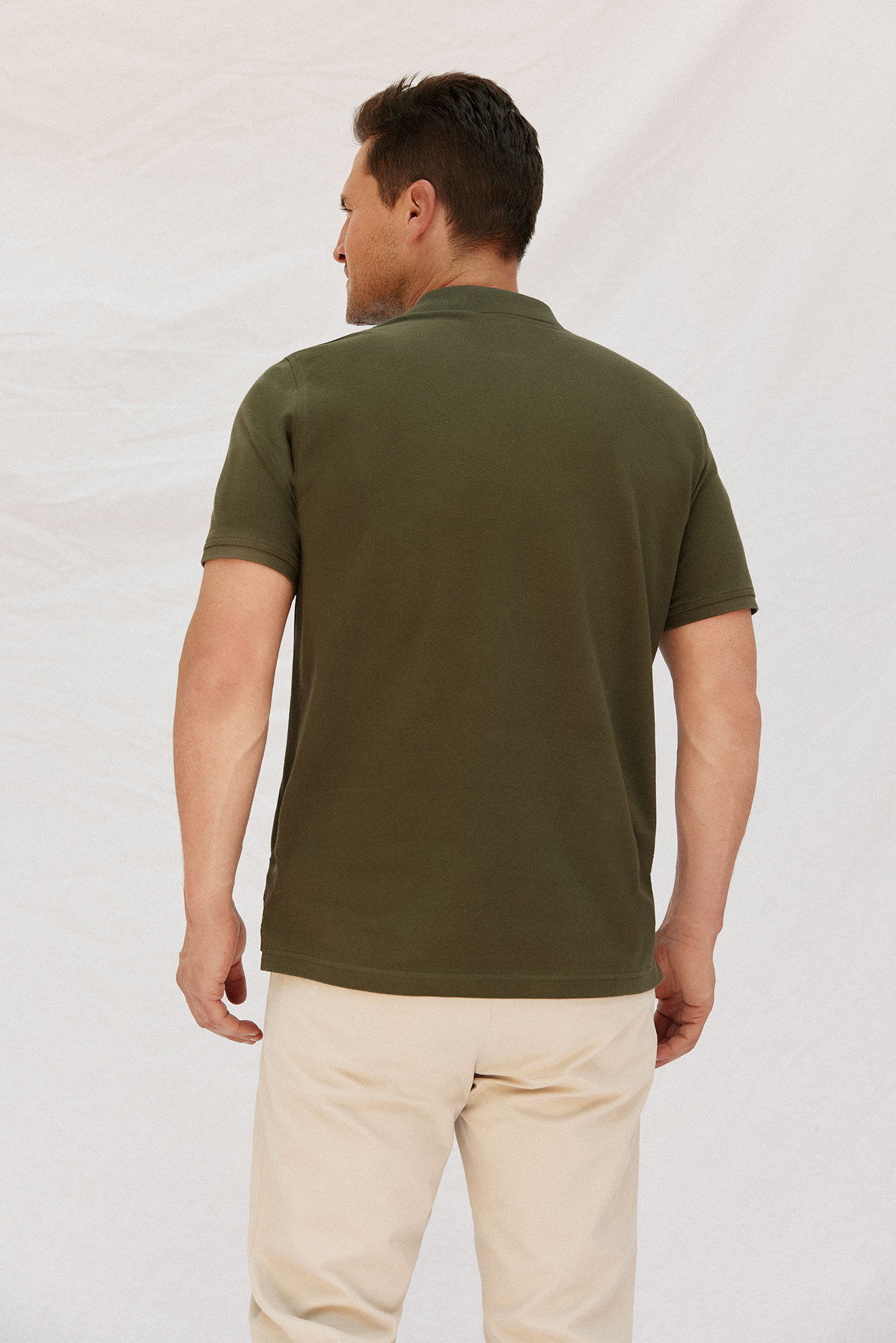 Cortefiel Polo b&aacute;sico piqu&eacute; Kaki