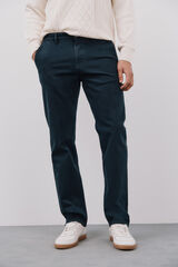 Cortefiel Pantalón 5 bolsillos color regular fit Azul marino