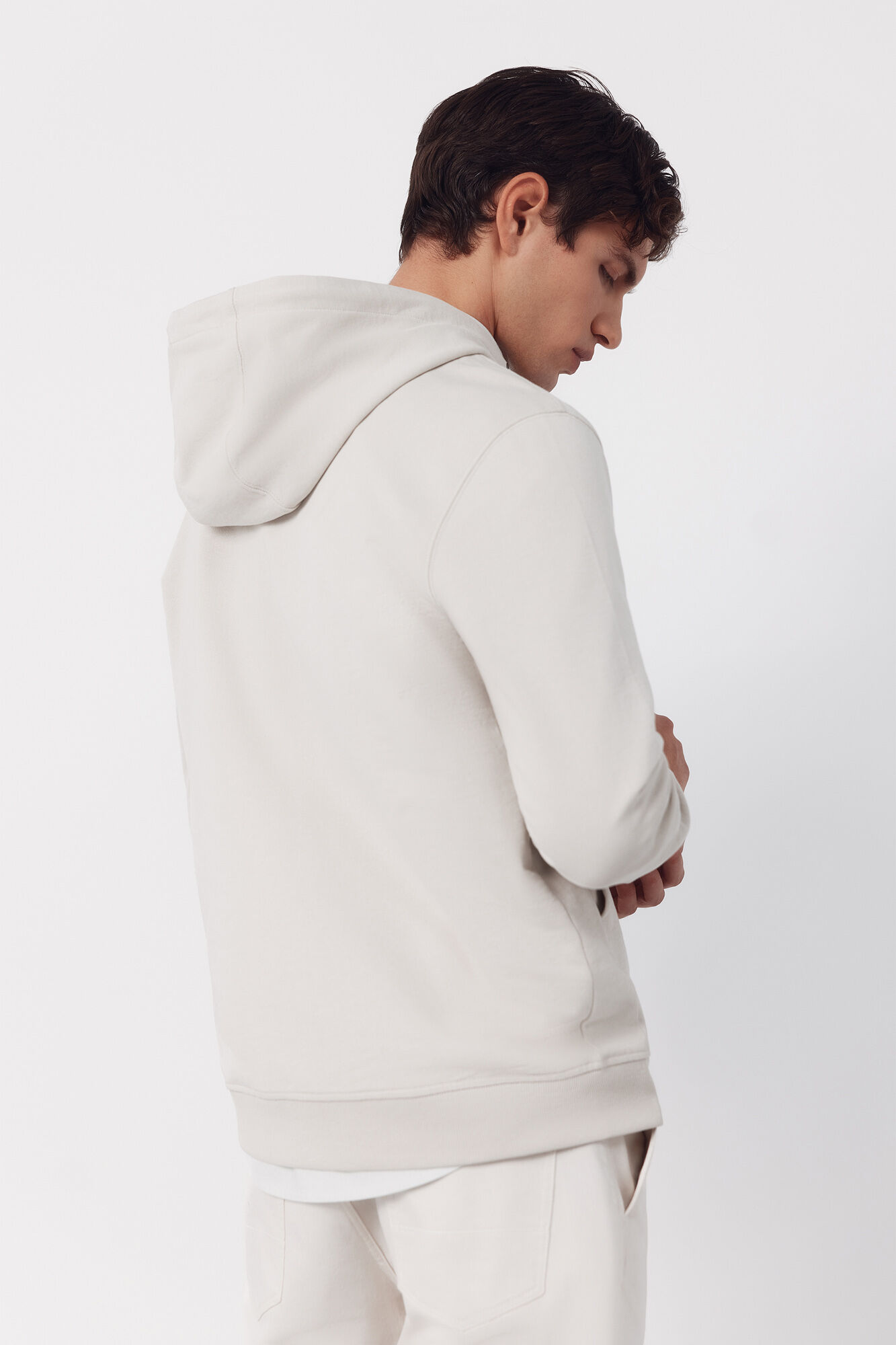 Cortefiel Sudadera con capucha Beige