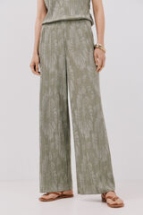 Cortefiel Pantalón tejido jacquard. Kaki