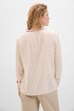 Cortefiel Blusa bordado geométrico Blanco