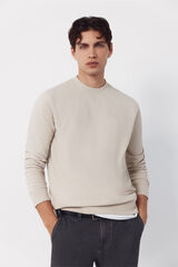 Cortefiel Sudadera estructura cuello caja Beige