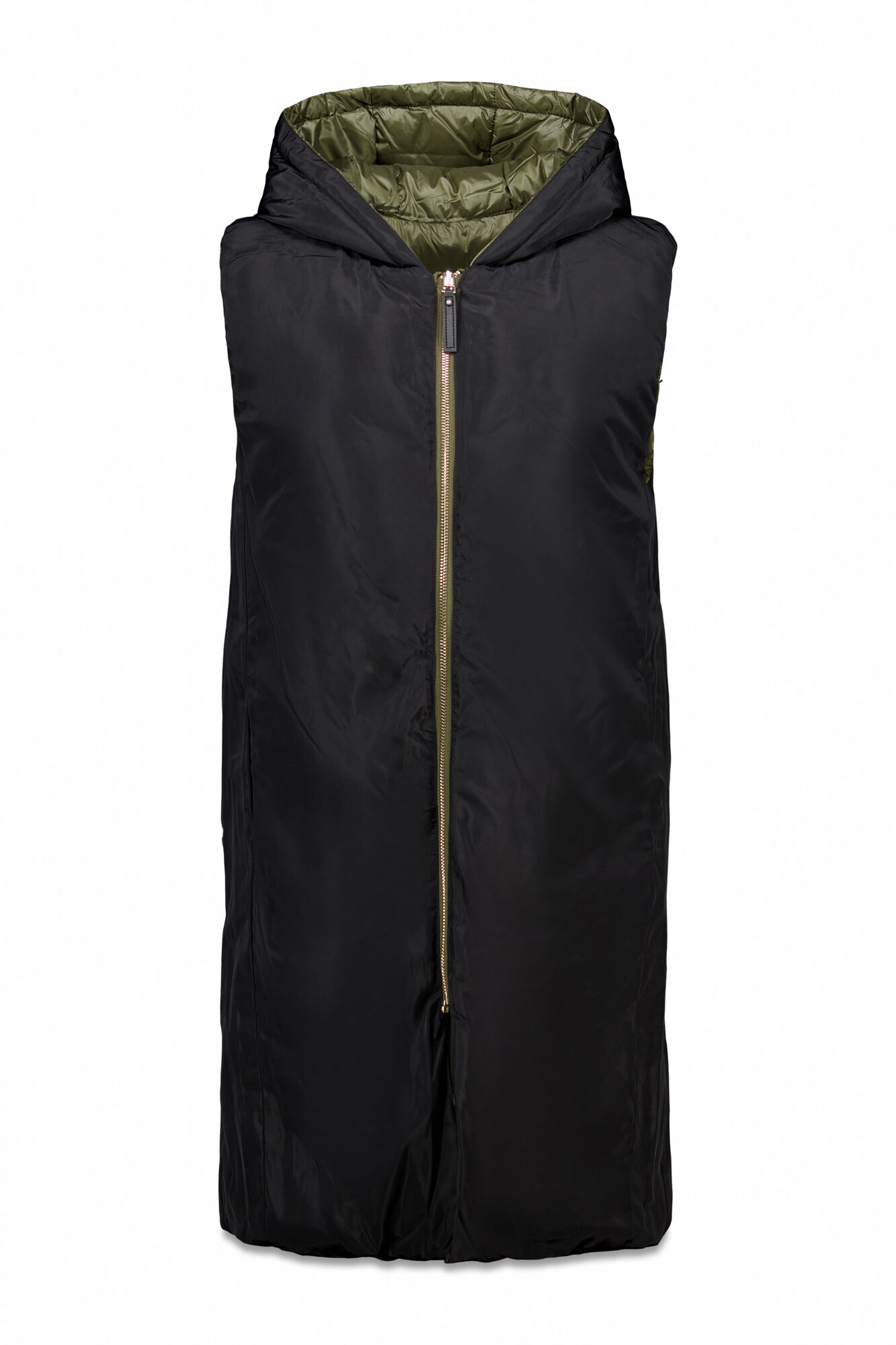 Cortefiel Chaleco largo reversible Kaki