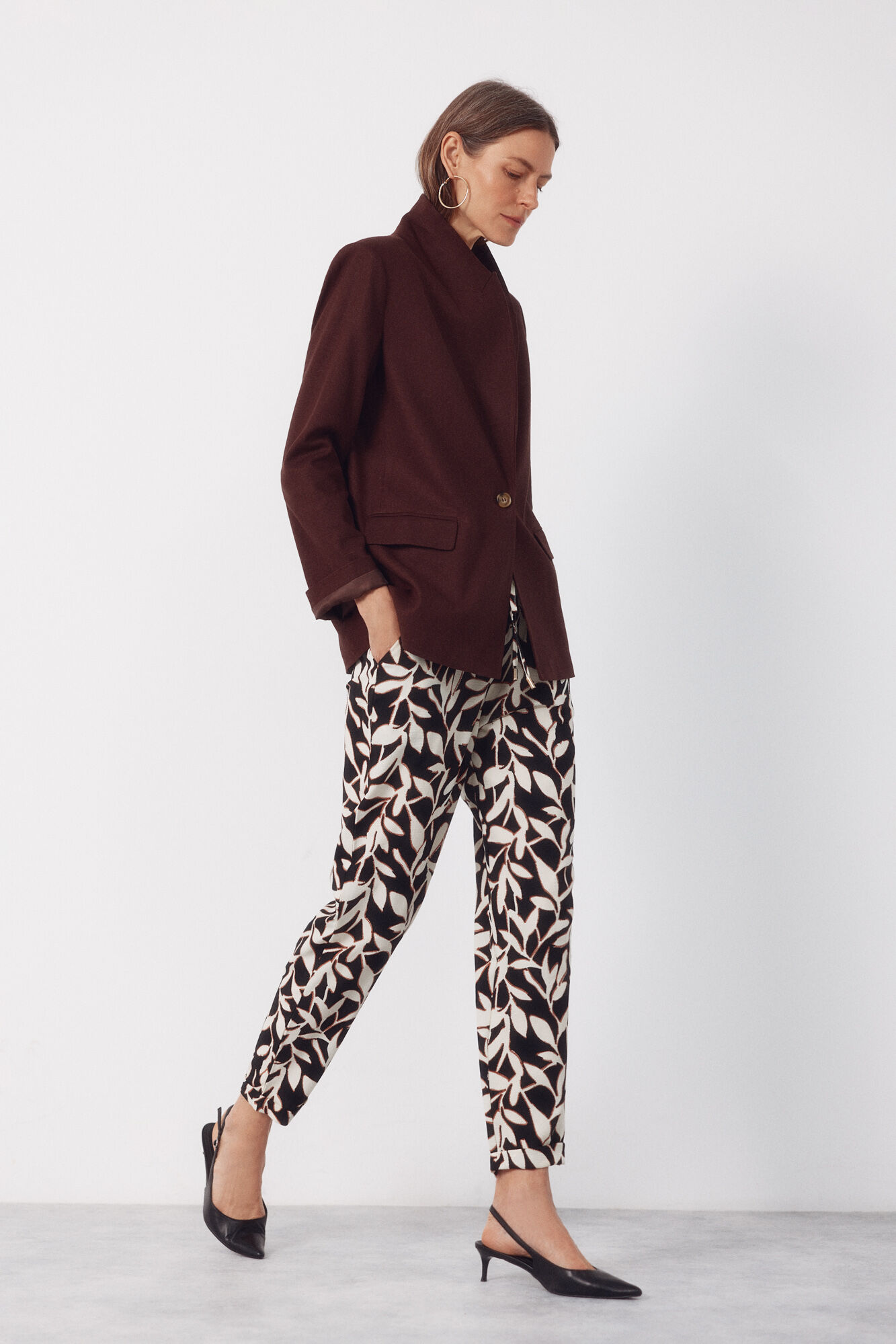 Cortefiel Pantal&oacute;n fluido con textura Multicolor