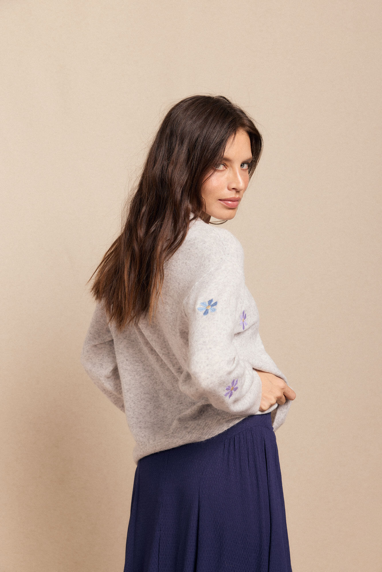 Slowlove Jersey bordados Gris