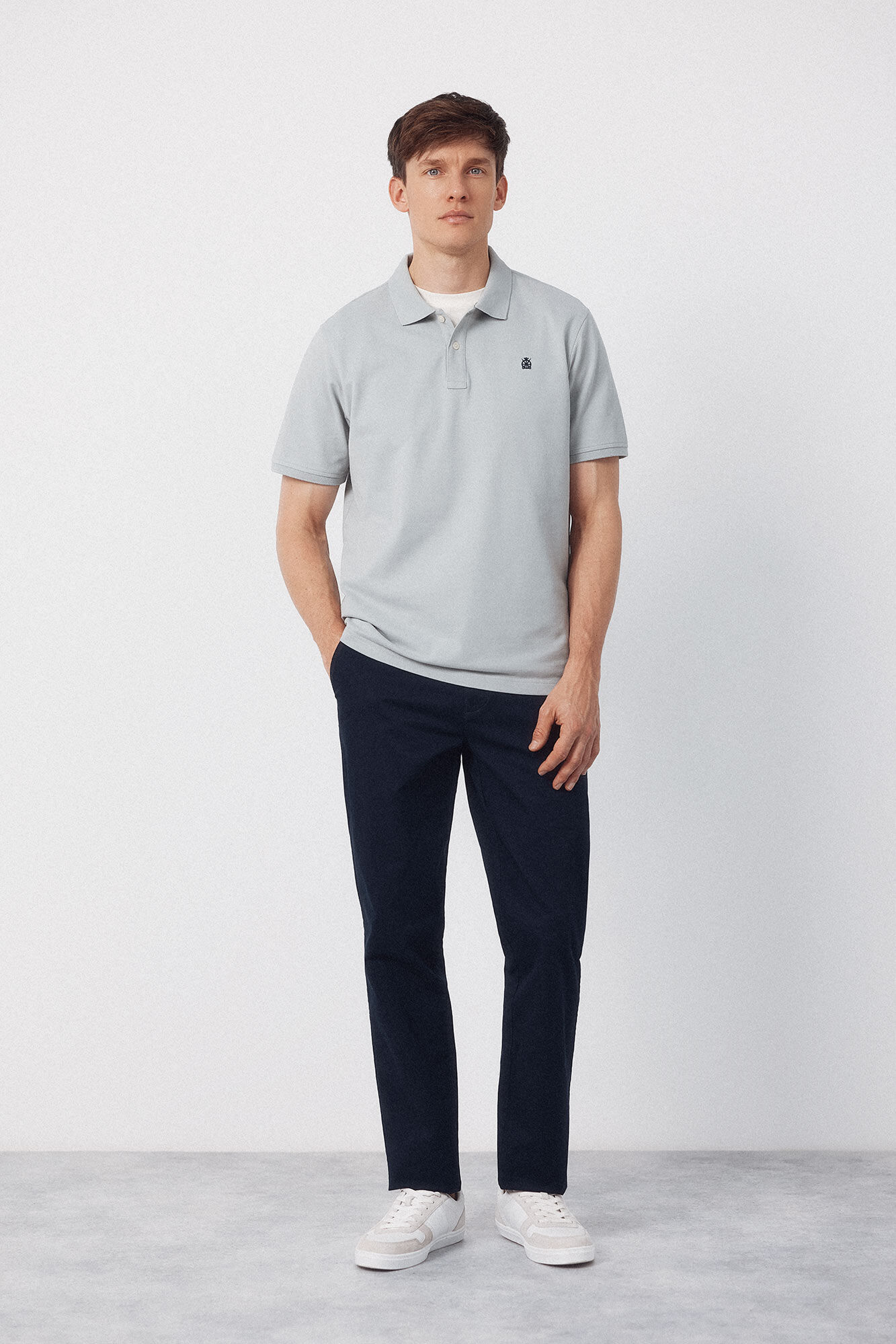 Cortefiel Polo b&aacute;sico piqu&eacute; Azul