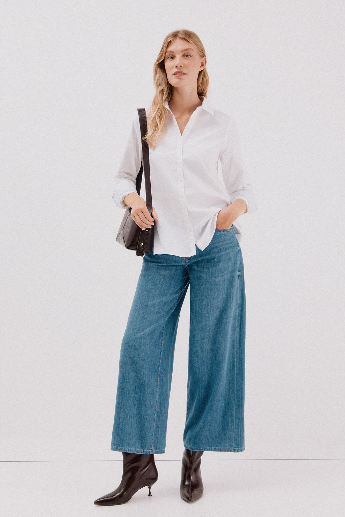 Cortefiel Camisa oxford  Blanco