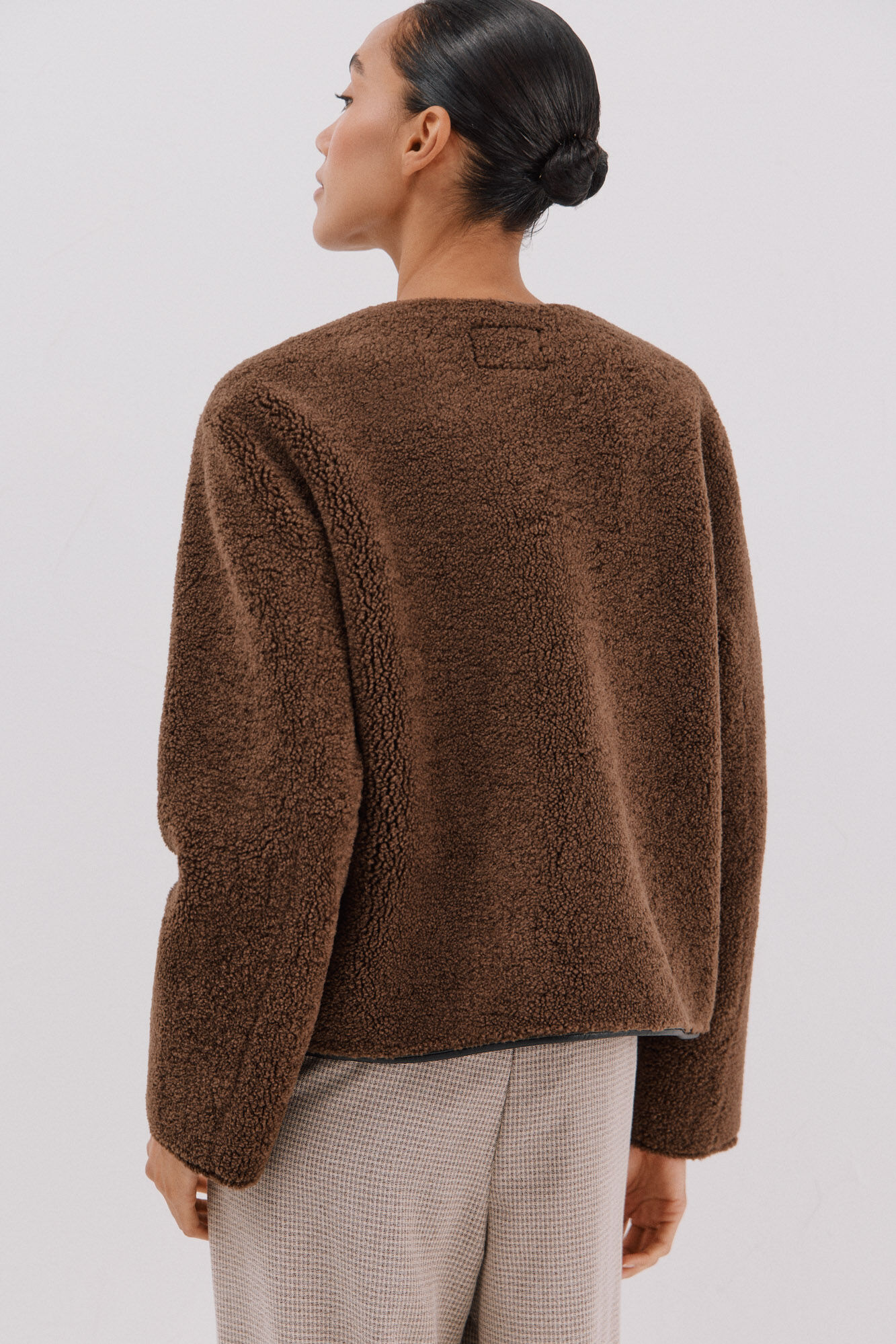 Cortefiel Chamarra en efecto doble faz Marr&oacute;n oscuro