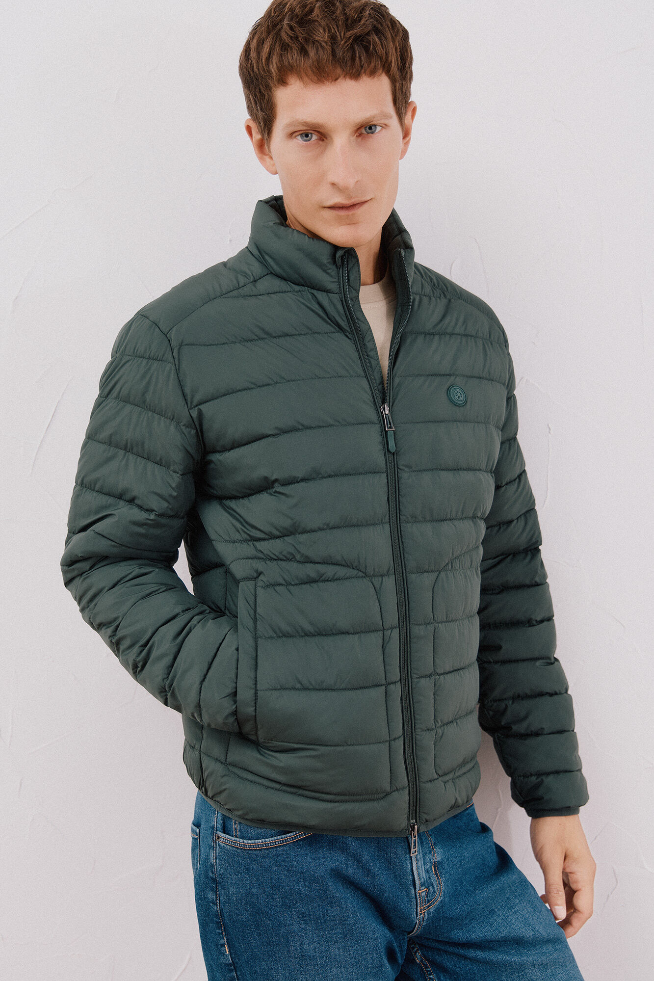 Cortefiel Chamarra acolchada ultralight Verde oscuro