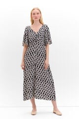 Cortefiel Vestido estampado detalle frunce Estampado blanco