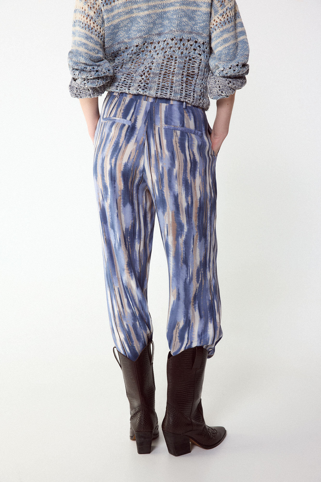 Slowlove Pantal&oacute;n estampado Estampado azul