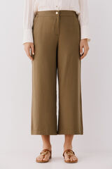 Cortefiel Pantalón de tencel Kaki