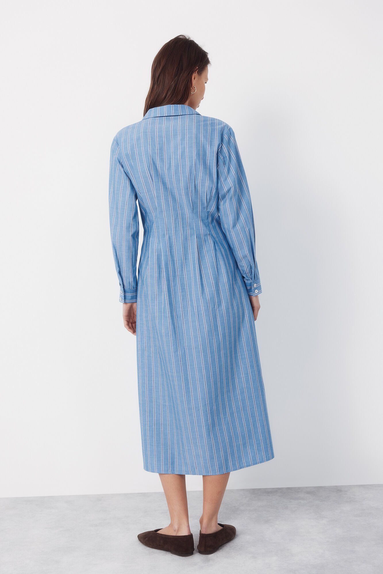 Cortefiel Vestido camisero de rayas Estampado azul