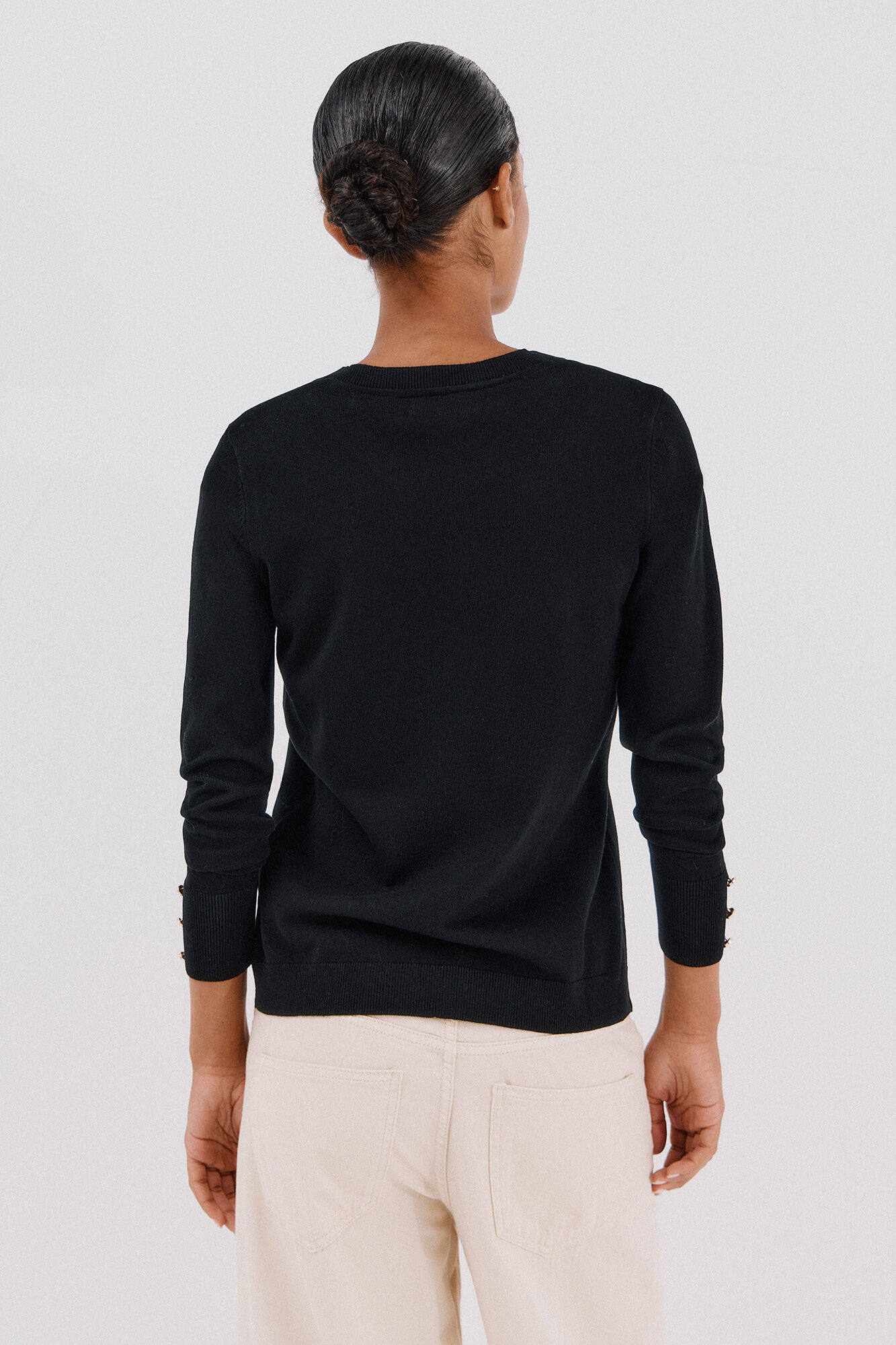 Cortefiel Su&eacute;ter de tejido fino Negro