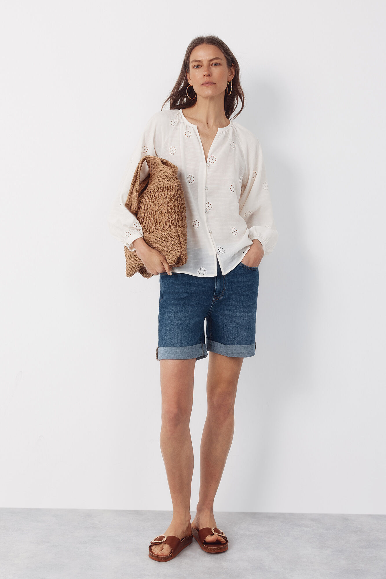 Cortefiel Shorts de mezclilla