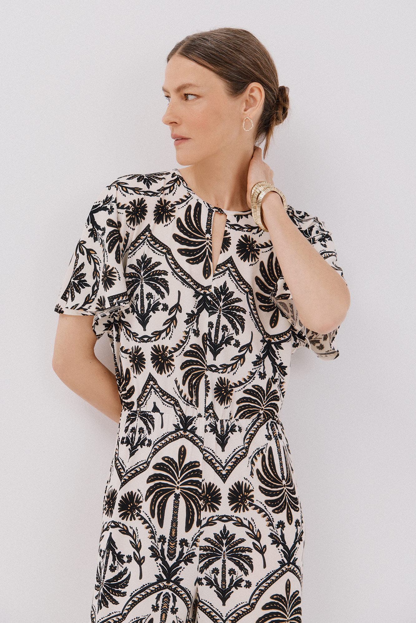 Cortefiel Jumpsuit estampado Estampado blanco