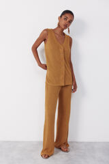 Cortefiel Pantal&oacute;n de tejido Dorado