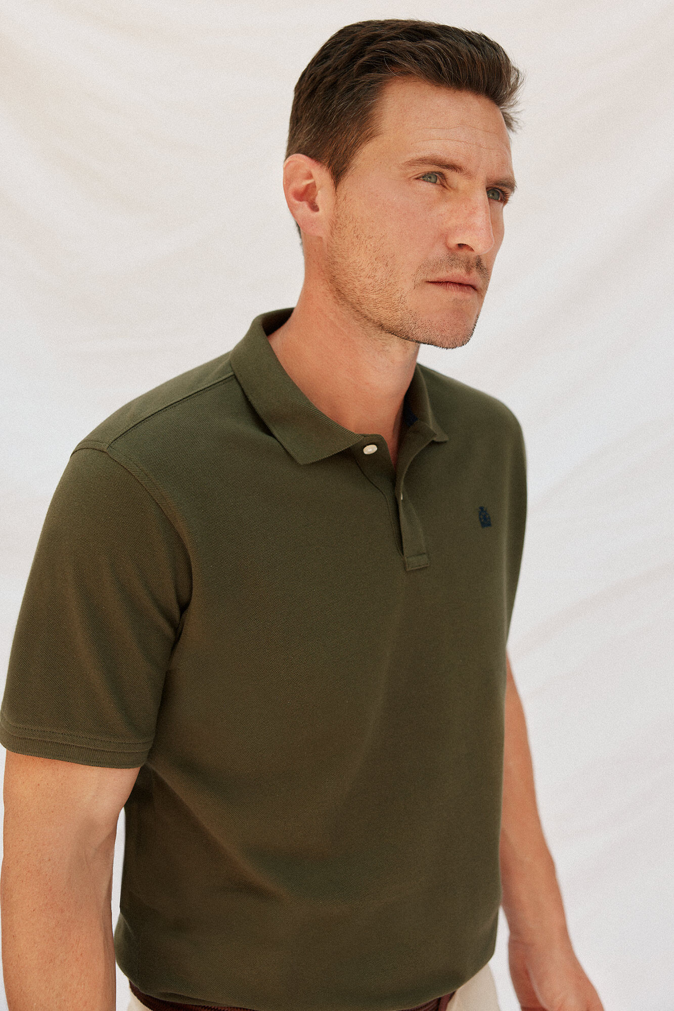Cortefiel Polo b&aacute;sico piqu&eacute; Kaki