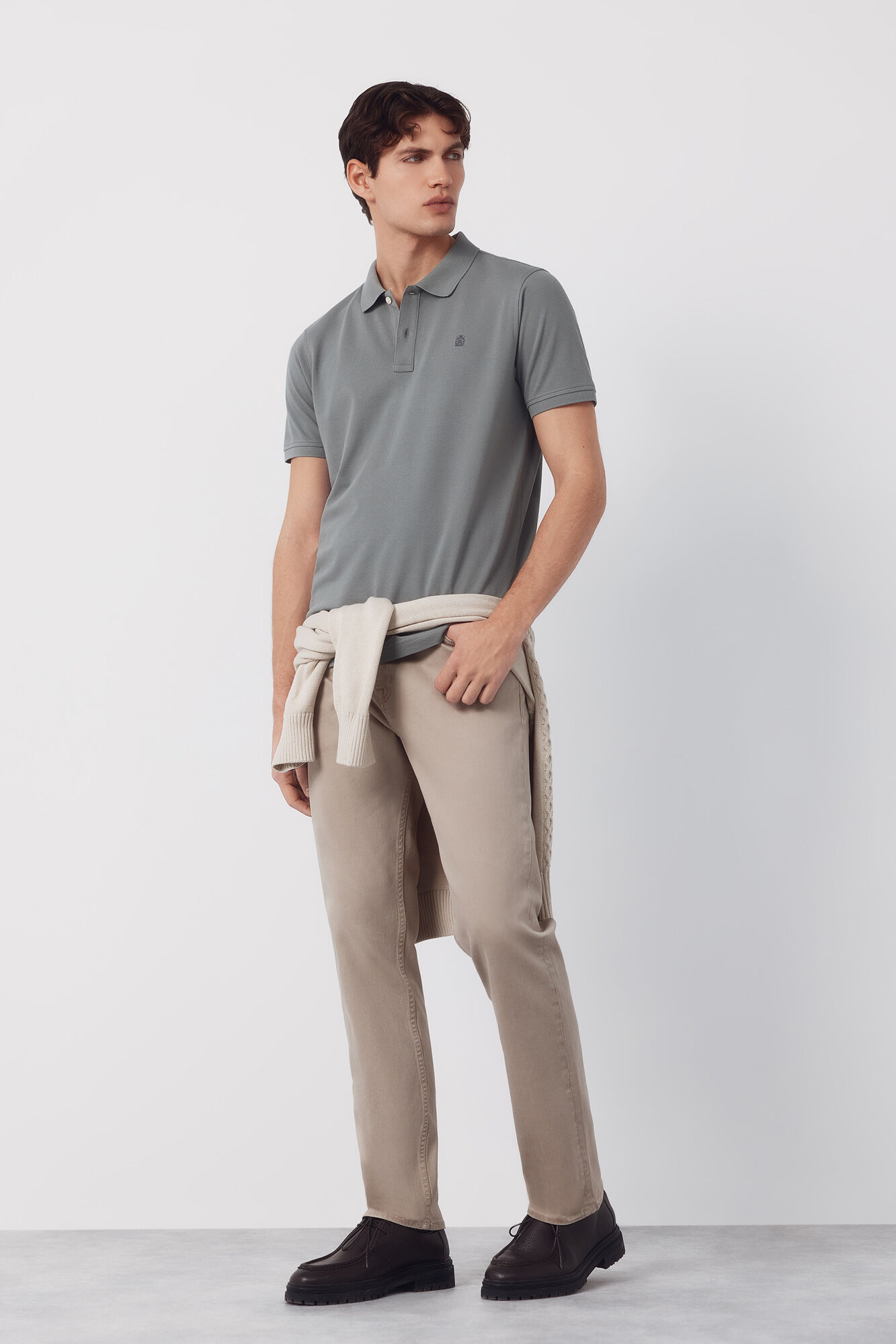 Cortefiel Polo b&aacute;sico piqu&eacute; slim Kaki