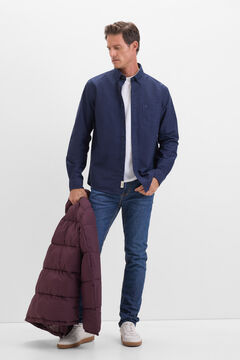 Cortefiel Camisa oxford liso Azul marino
