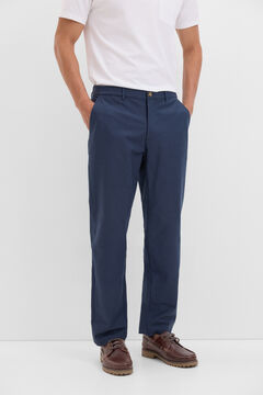 Cortefiel Pantalón chino confort regular fit Azul marino