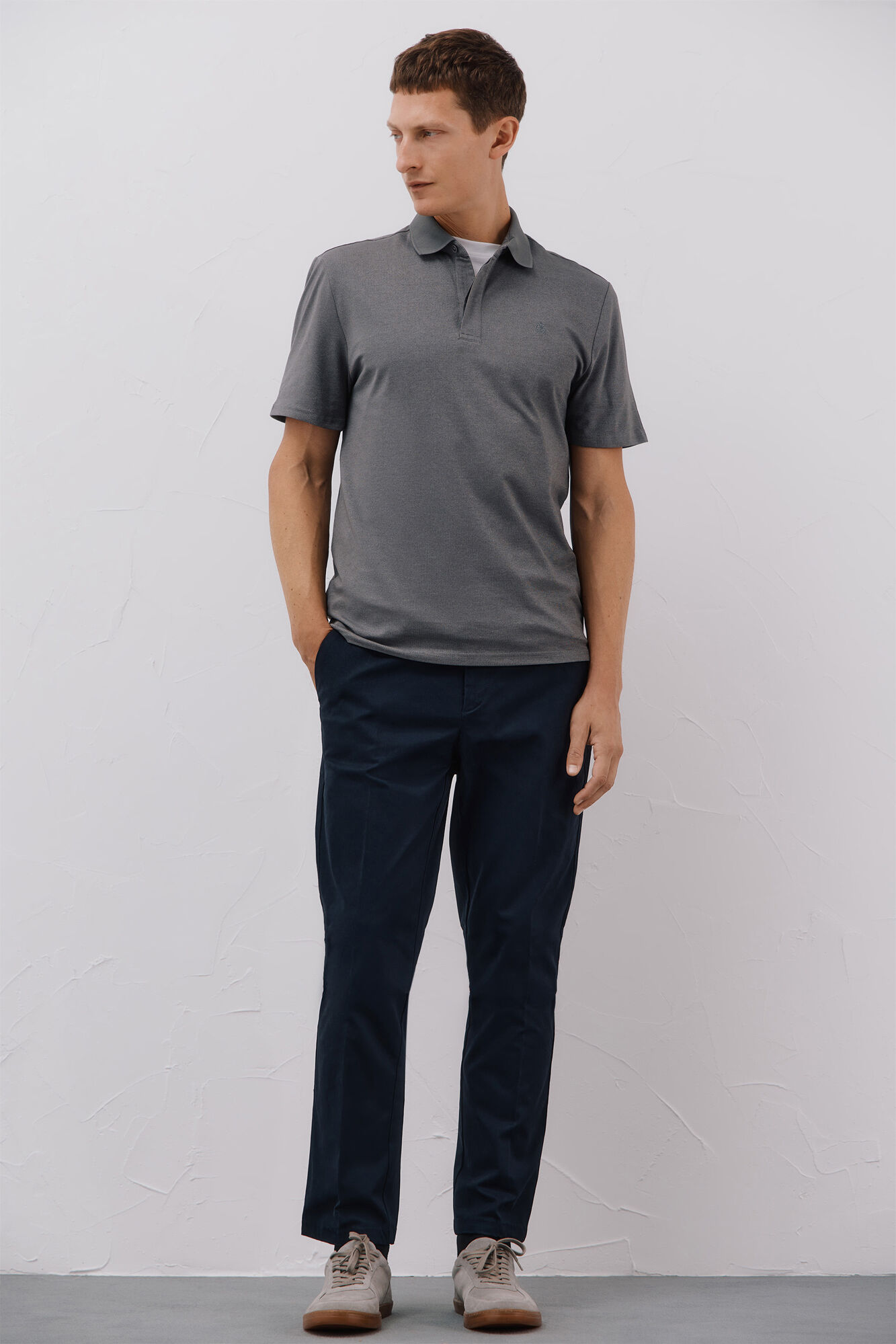 Cortefiel Polo regular fit Gris