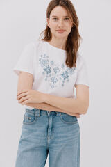 Cortefiel Playera estampado posicional Estampado blanco