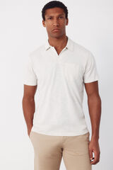 Cortefiel Polo liso slub Marfil