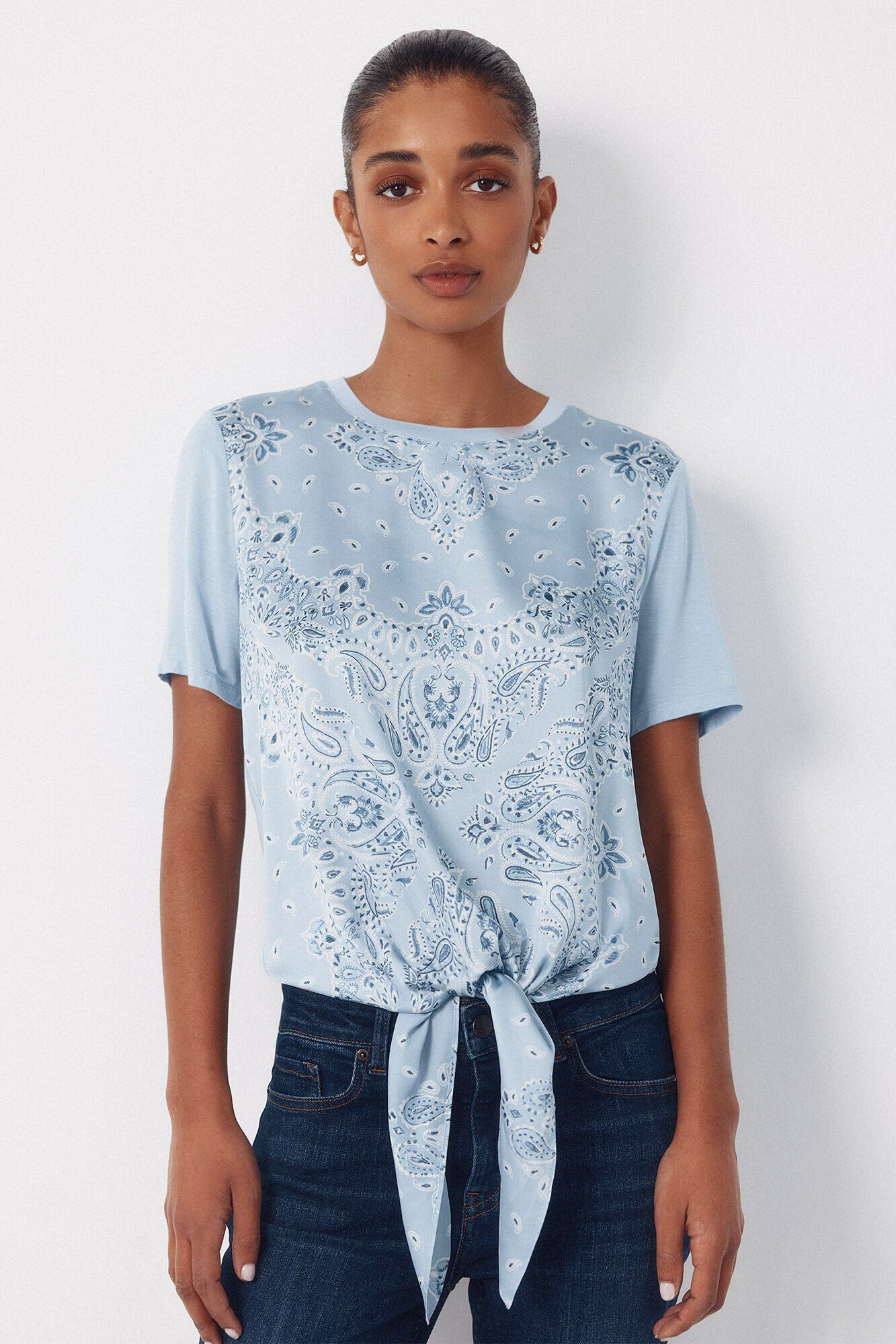 Cortefiel Top combinado estampado