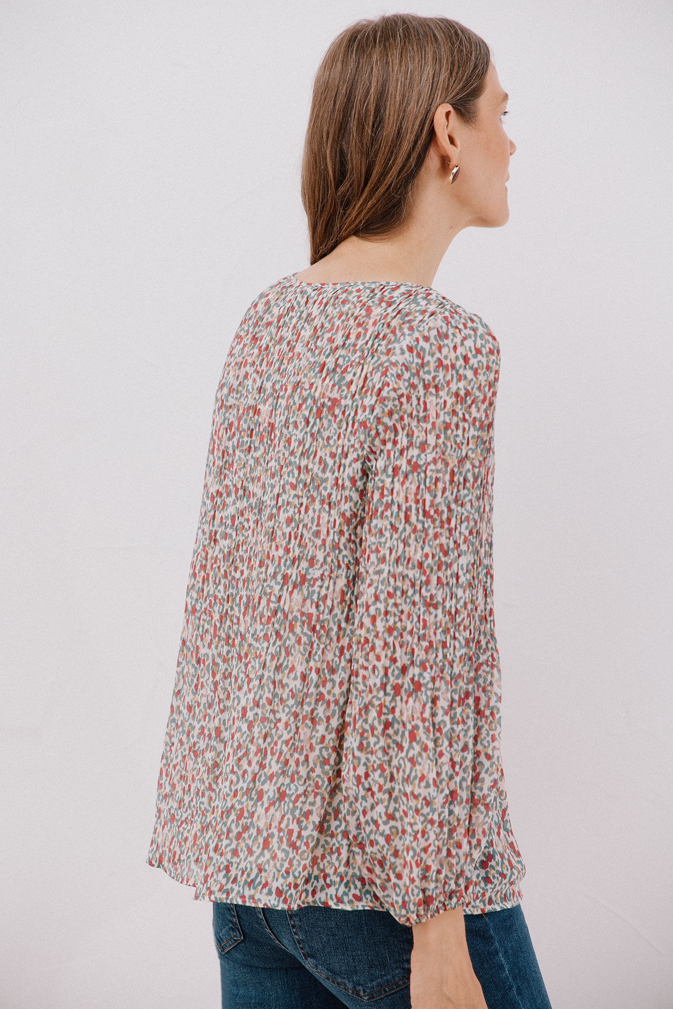 Cortefiel Blusa plisada Multicolor