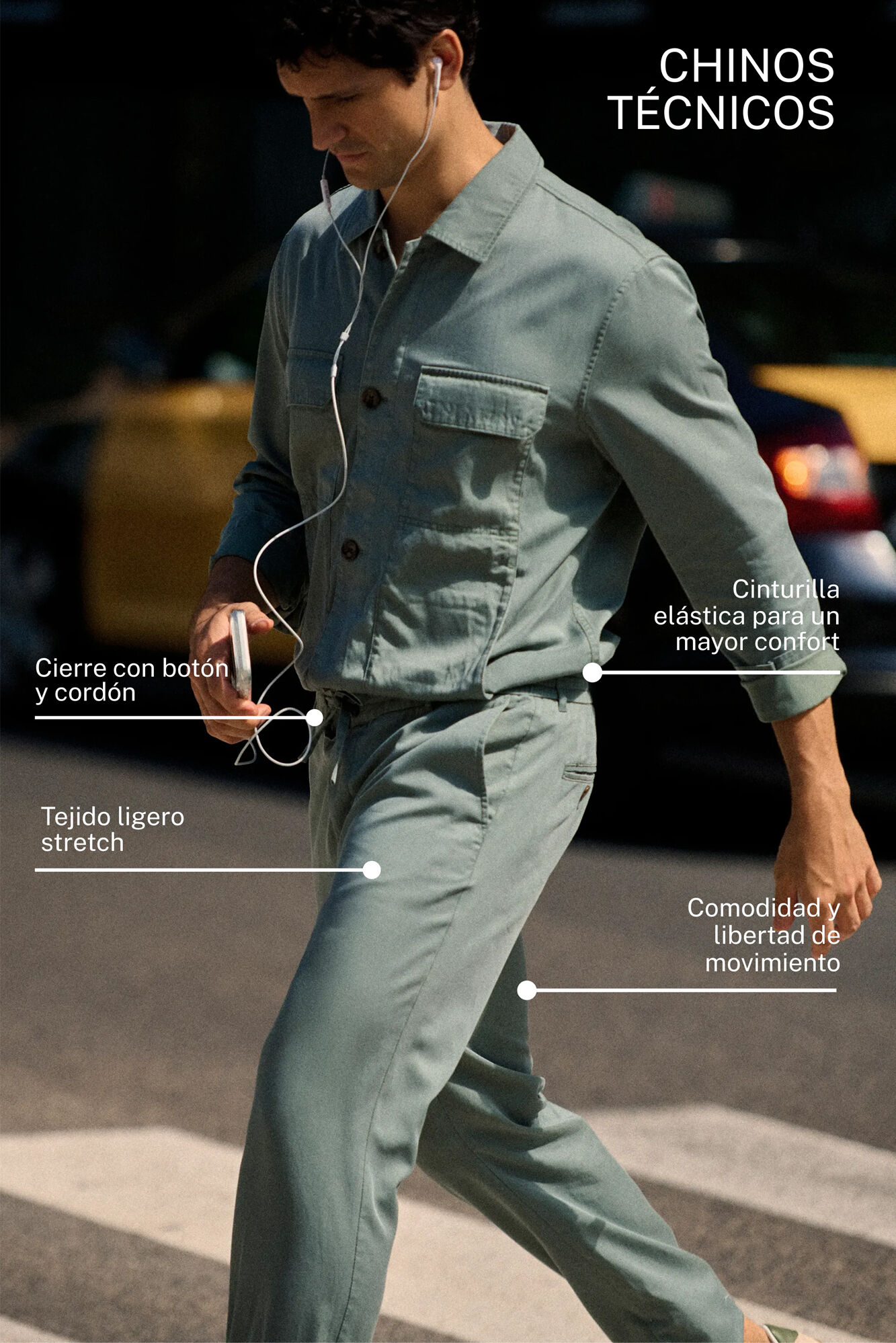 Cortefiel Pantal&oacute;n chino t&eacute;cnico slim Azul marino