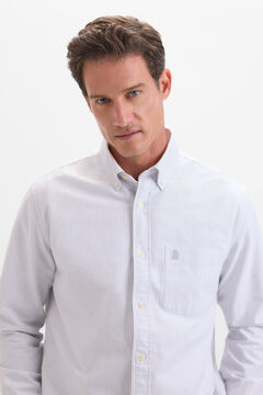 Cortefiel Camisa oxford rayas Gris