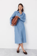 Cortefiel Vestido camisero de rayas Estampado azul