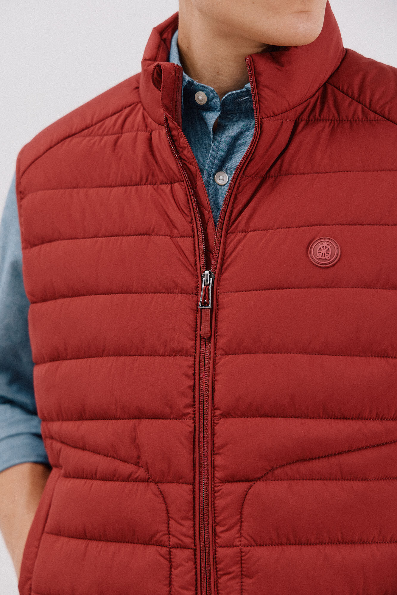 Cortefiel Chaleco acolchado ultralight Rojo