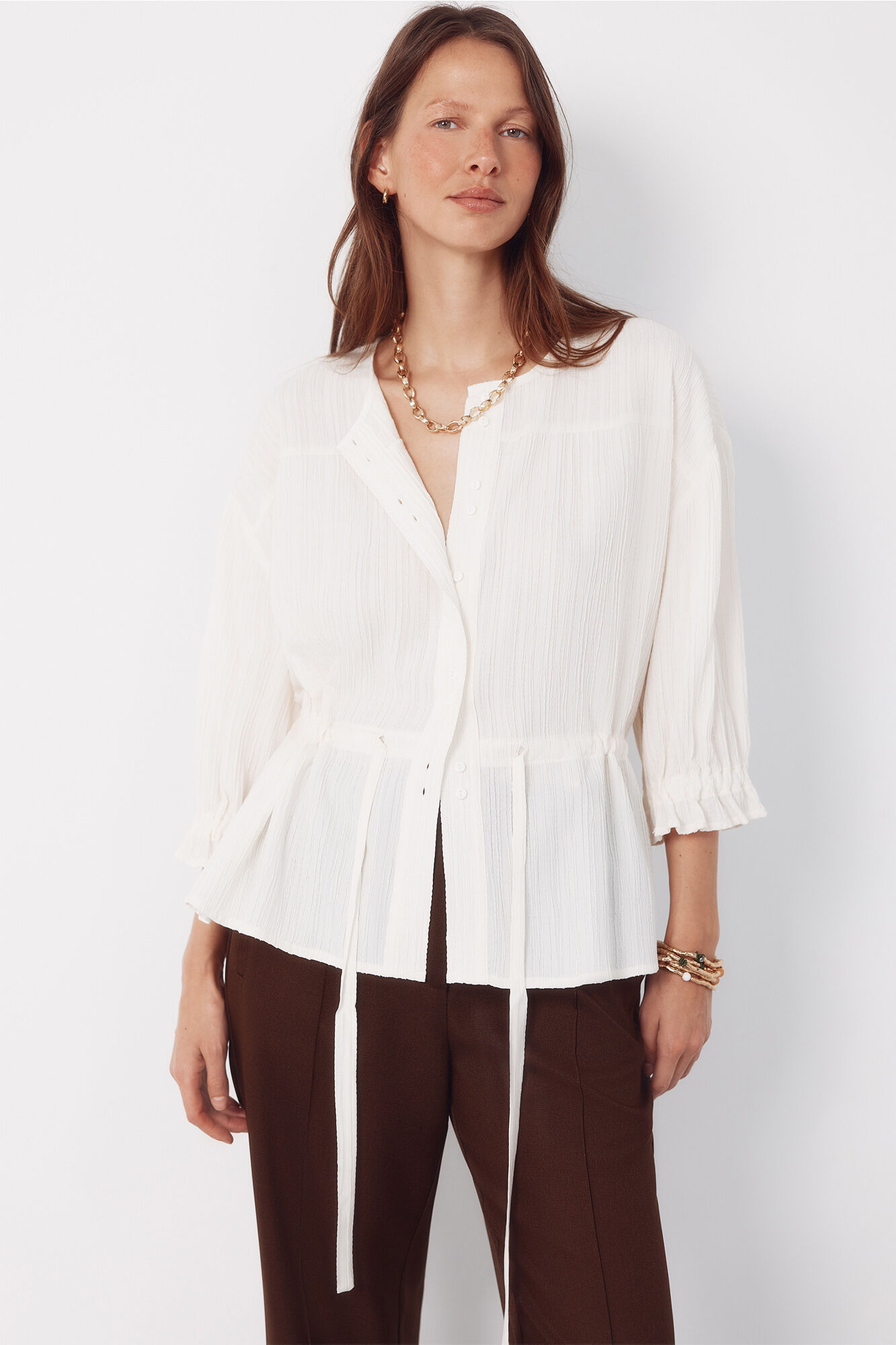 Cortefiel Blusa con cord&oacute;n