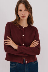 Cortefiel Chaqueta básica tejido Vino