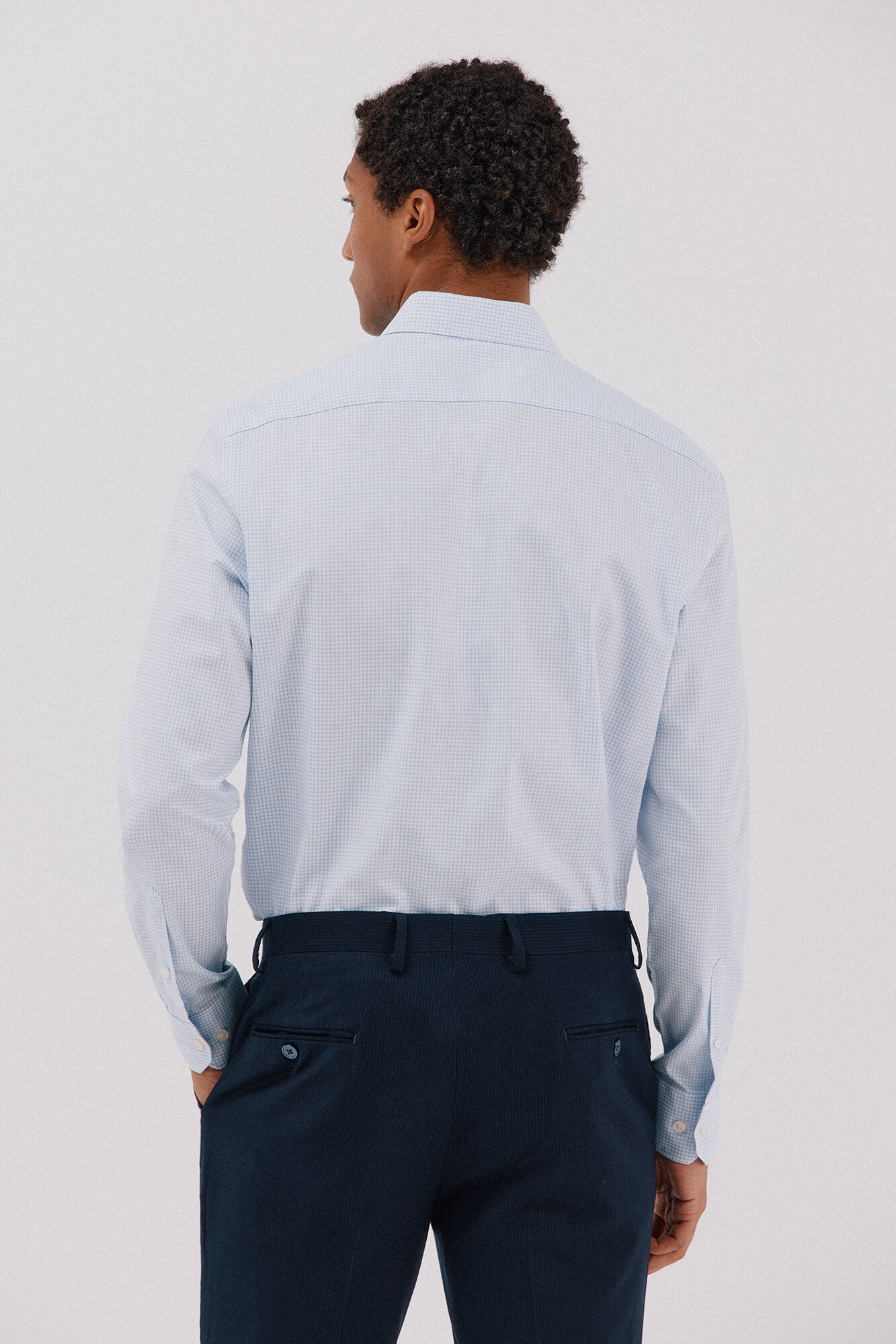 Cortefiel Camisa vestir cuadros f&aacute;cil plancha Azul