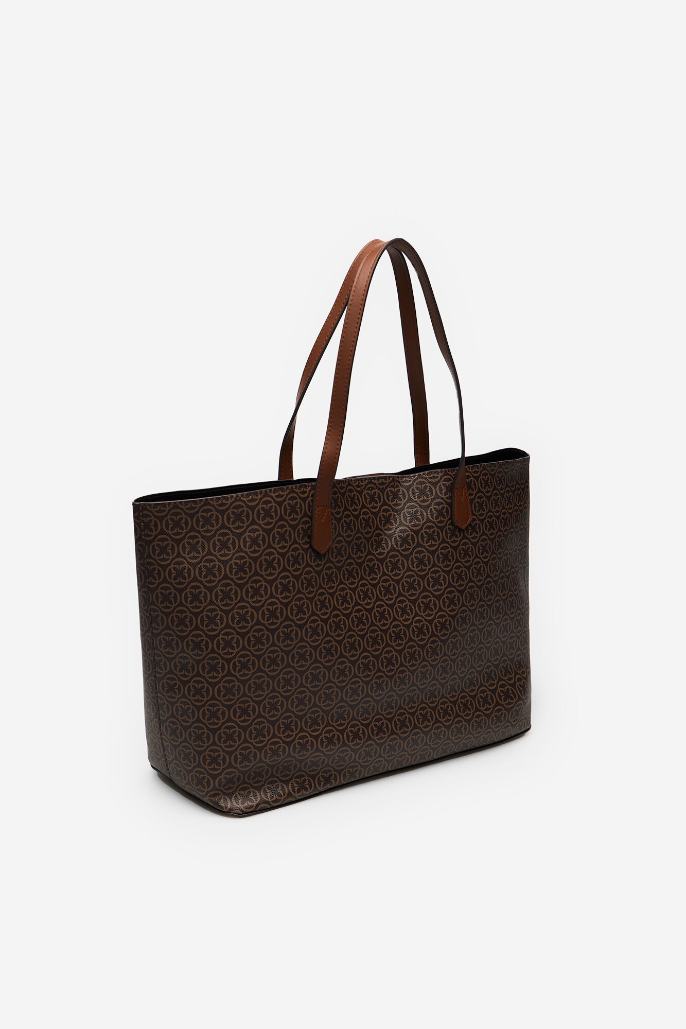 Cortefiel Bolsa shopper monogram Estampado marr&oacute;n